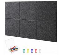 Large Cork Board 90 x 60 cm, 6 Pack Pin Board, Felt Bulletin Boards