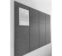 Large Cork Board Alternative - 12-Pack Felt Wall Tiles with Safe Removable Adhesive Tabs, Cork Wall Tiles Bulletin Board Home Office Essentials - Gray