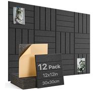 Large Cork Board Alternative 120x90cm, Pin Board 12 Pack Vision Board with Self Adhesive, Felt Notice Board for Home Wall Office Decor Black