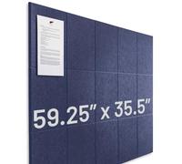 Large Cork Board Alternative | 15 Pack | Sizing Up to 59”x36” Felt Wall Tiles, Large Cork Boards for Walls, Corkboard, Cork Board for Office, Cork Board Tiles, Pin Boards for Walls, Blue