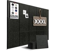 Large Cork Board Alternative | 15 Pack | Sizing Up to 59”x36” Felt Wall Tiles, Large Cork Boards for Walls, Corkboard, Cork Board for Office, Cork Board Tiles, Pin Boards for Walls, Black