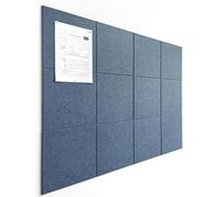 Large Cork Board Alternative - 47"x35" 12 Pack Felt Wall Tiles with Safe Removable Adhesive Tabs, Cork Wall Tiles Cork Board for Home Office Pin Board Tack Board 48 x 36 - Ocean Blue