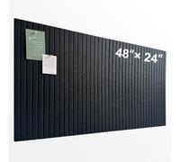 Large Cork Board for Office, 8 Pack Felt Wall Tiles with Slat Wall Paneling, Felt Bulletin Board Pin Board Cork Boards for Walls - Black