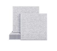 Large Cork Board for Office Wall Decor; 12"x12"x0.5" Thick Cork Tiles Vision Board with Adhesive Tapes Bulletin Board Decoration 47"x25"- 12 Pack Felt Wall Tiles for Photo Memo (Silver Grey)