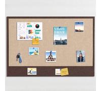 Large Cork Board for Wall,Self-Adhesive Vision Panels with 30 Pushpins,Foldable Picture Boards,Aesthetic Felt Bulletin Board for Office Home School (xiangyue Brown,60×80cm)