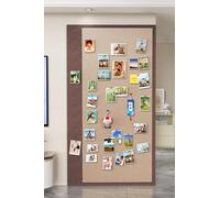 Large Cork Board for Wall,Self-Adhesive Vision Panels with 30 Pushpins,Foldable Picture Boards,Aesthetic Felt Bulletin Board for Office Home School (muchen Brown,60×80cm)