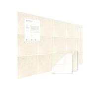 Large Cork Board Substitute - 47"x35" - Set of 12 Felt Wall Tiles with Slat Wall Paneling and Removable Adhesive Tabs for Office Functionality