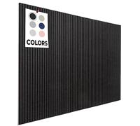 Large Cork Boards for Walls Black Felt Board Alternative - 15 Pack - Slat Wall Paneling, Felt Bulletin Board Tiles for Office Decor, Push Pin Board Office Wall Organizer (Black)