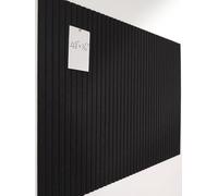 Large Cork Boards for Walls Felt Board Alternative 48" x 36" - Slat Wall Panel, Bulletin Board for Office Wall Decor, Push Pin Board Wall Organizer - 12 Pack Felt Wall Tiles - Black