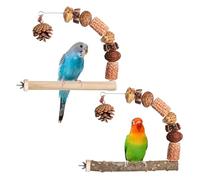 Large Corner Bird Perch Nature Wood Stand Perch For Parrots Cockatiels Lovebirds Entertainment Toy Entertainment