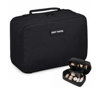 Large Cosmetic Bag, 6 Compartments, Water-Resistant Toiletry Bag, Toiletry Bag, Women Men, Double Zip, Storage Bag with Handle, for Travel Accessories, Holiday, Sports, 24 x 16 x 11 cm