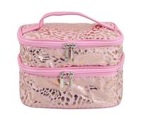 Large Cosmetic Bag Women's Makeup Bag with Leopard Print, Leopard Toiletry Bag for Travel, Waterproof Beauty Bag, Luggage Organiser Makeup Bag with Brush Compartment, Carry Handle, 23 x 16 x 17 cm