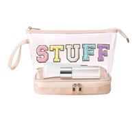 Large Cosmetic Travel Bag,Multi-Layer Clear Pouch Makeup Organizer - Waterproof Dumpling Bag Toiletry Bag for Gym Home Makeup Organization