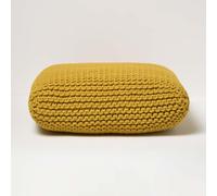 Large Cotton Knitted Pouffe Floor Cushion Red, Yellow, Black, Grey, Natural
