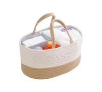 Large Cotton Rope Baby Product Storage Basket for Diapers Nappy Wet Organization with Detachable Partition Newborns Essential Organiser