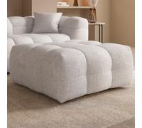 Large Cream Boucle Footstool - Alessia