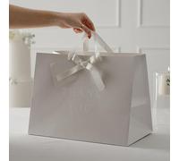 Large Cream Gift Bag with Bow and 'Thank You' Tag for Weddings and Special Occasions