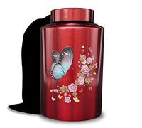 Large Cremation Urns for Adult Male Female Ashes, Up to 220 lbs Decorative Urn for Human Remains with Velvet Bag(Butterfly)