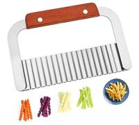 Large Crinkle Cutter for Veggies & Fruits - Make Wavy Fries & Chips, Wood - Style, 1 - Piece