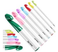 Large Crochet Hooks Set 7/8/9/10/12/15/20mm for Arthritis,Ergonomic Crochet Hooks Large Inline Hook,Starter Crochet Set for Chunky Yarn Rug Projects,Beginner Crochet Hook Set for Beginners (7 Hooks)