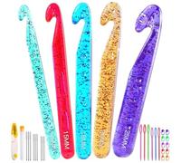 Large Crochet Hooks - Transparent Knitting Set, Ergonomic Crochet Tools 12mm-25mm, Craft Needles Kit, Fiber Art Accessory | Doll Making,