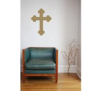 Large Cross, Crucifix, Decorative Vinyl Wall Art Sticker. Mural, Decal. Home, Wall Decor. Window, Mirror, Church Christian (30.1cm Wide x 40cm high, Gold)