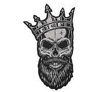 Large Crown Skull Embroidered Patches Iron on Motorcycle Racing Jacket Backpatches