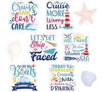 Large Cruise Door Decorations Magnetic - Eiapadeor 6 PCS Sea Navigation Cruise Door Magnets Cruise Ship Door Decorations Magnetic Stickers for Carnival Cabin Party Fridge Cruising Essentials