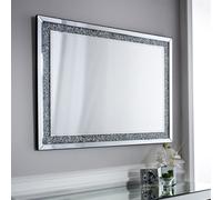 Large Crushed Jewel Wall Mirror - Silver / 60cm
