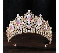Large Crystal AB Tiaras Crowns Bridal Women Girls Wedding Diadem Headband Princess Party Hair Dress Jewelry H237 Gold AB
