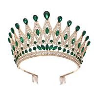 Large Crystal AB Tiaras Crowns For Bridal Women Girls Wedding Diadem Comb Princess Party Hair Dress Jewelry H286 Gold EN8