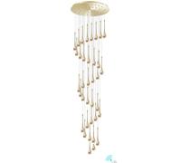 Large Crystal Chandelier Gold Spiral Raindrop,Modern 3000-6000K Dimmable LED Staircase Pendant Light,36-Light s ceiling light for the Villa,Stairwells,foyers Entrance and Living Room,150''/388cm