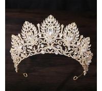 Large Crystal Rhinestone AB Tiaras Crown Bridal Women Girl Wedding Diadem Princess Party Hair Dress Jewelry H323 Gold White