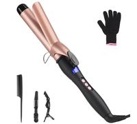 Large Curling Tong, 32mm Ceramic Curling Iron Wand for Soft Bouncy Curls and Waves, Hair Curler LCD Display 140°C-230°C, Fast Heat-Up for Long & Medium Hair
