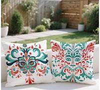 Large Cushion Covers 40x40cm Set of 2 Fall Outdoor Cushions Turquoise Sofa Cushions Abstract Pillow Case Linen Square Throw Pillow Double Sided Printing for Garden Balcony Farm Room Bed Decor lj-660