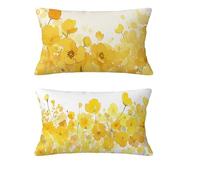 Large Cushion Covers 40x70cm Set of 2 Autumn Cushions White Sofa Cushions Flower Pillow Case Velvet Throw Pillow Double Sided Printing for Garden Patio Balcony Farmhouse Home Living Room Decor md-288
