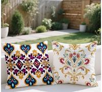 Large Cushion Covers 55x55cm Set of 2 Fall Outdoor Cushions Purple Sofa Cushions Bohemia Pillow Case Linen Square Throw Pillow Double Sided Printing for Garden Balcony Farmhouse Room Bed Decor lj-722