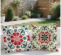 Large Cushion Covers 60x60cm Set of 2 Fall Outdoor Cushions Green Sofa Cushions Rural Pillow Case Linen Square Throw Pillow Double Sided Printing for Garden Balcony Farmhouse Room Bed Decor lj-624