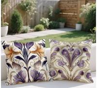 Large Cushion Covers 65x65cm Set of 2 Fall Outdoor Cushions Purple Sofa Cushions Abstract Pillow Case Velvet Square Throw Pillow Double Sided Printing for Garden Balcony Farmhouse Room Bed Decor j-724