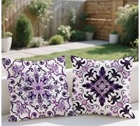 Large Cushion Covers 70x70cm Set of 2 Fall Outdoor Cushions Purple Sofa Cushions Nordic Style Pillow Case Velvet Square Throw Pillow Double Sided Printing for Garden Balcony Farm Room Bed Decor lj-718