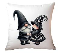 Large Cushion Covers 80 x 80 cm Black Dwarves Decorative Pillows with Invisible Zipper Short Plush Sofa Bed Cushions Washable Double Sided Print Scatter Cushions