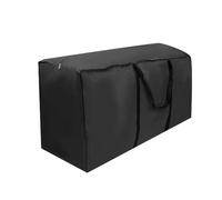 Large Cushion Storage Bag Outdoor Garden Furniture Quilt Storage, Black (122*39*55 cm)
