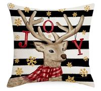 Large Cushions Brown Cute Reindeer Cushion Covers 60cm x 60cm Linen Washable Outdoor Garden Sofa Cushions with Hidden Zip Decorative Pillows for Living Room Car Bed