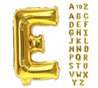 Large Custom Balloon Letters E, 40 Inch Helium Alphabet Word Balloons Decor, Big Self Inflating Foil A-Z Gold Letter Name Balloons for Boys Women Birthday Anniversary Party Decorations Supplies