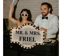 Large Custom Wedding Bottle Service Sign, Personalized Wedding Entrance Sign LED VIP Club Signs for Bottle Service, Marquee Signs for wedding Reception Bar Brithday Party Engagement Anniversary