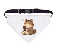 Large 'Cute Chubby Cat with Cellphone' Dog/Cat/Pet Bandana (PD00065866)