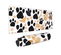 Large Cute Dog Paw Prints Print Mouse Pad Office Desk Mat Keyboard pad for Gaming Office&Home,11.8 x 31.5 in