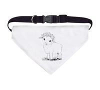 Large 'Cute Lamb with Floral Crown' Dog/Cat/Pet Bandana (PD00063634)