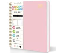 Large Cute School Planner 2026-2027, Pink Spiral Student Organizer, Jul. 2026 - Jun. 2027, 8.3" x 10.9", Colorful Calendar Pages with Plastic Cover
