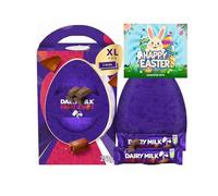 Large Dairy Milk Fruit & Nut Chocolate Easter Egg 273g - Includes 1 Extra Large Chocolate Shell & 2 Fruit & Bars, Gift for Easter - Adults & Kids Easter Egg Hunt